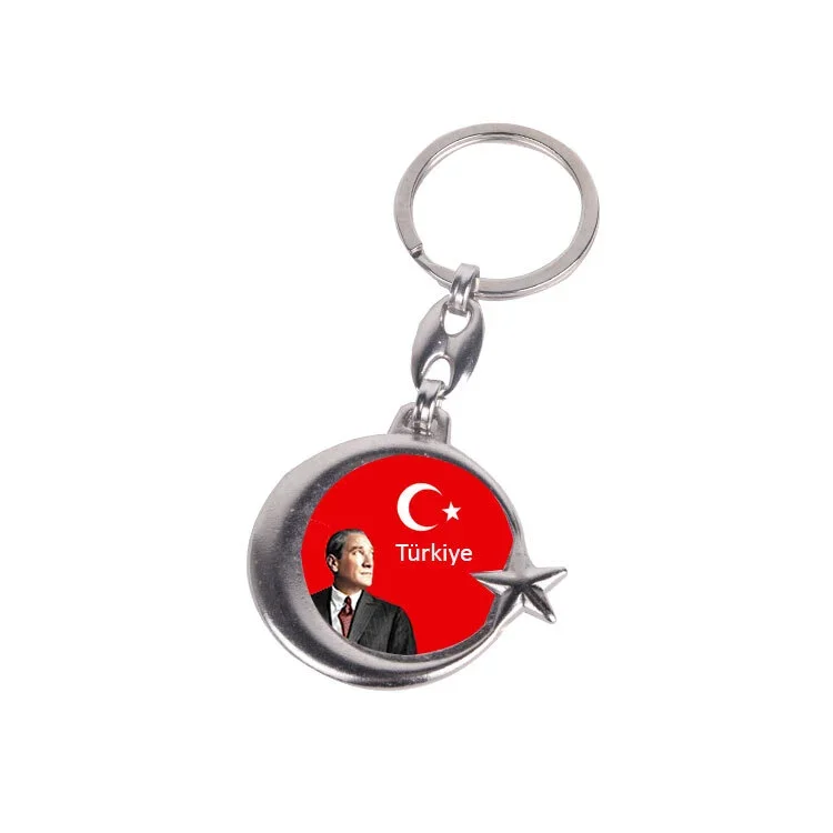 Ay Yıldız Anahtarlık 2'li — İsim ve Fotoğraflı Baskılı